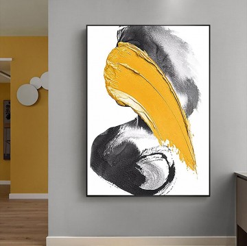  couteau - Coups de pinceau jaune par Couteau à palette art mural minimalisme